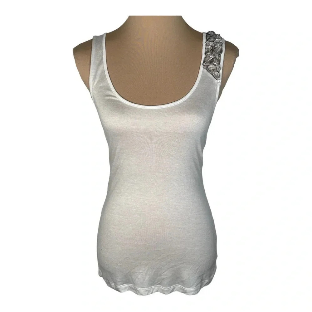 Bebe Stone & Chain‎ Jeweled Tank Top